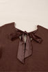 Lantern Sleeve V Neck Knot Back Sweater